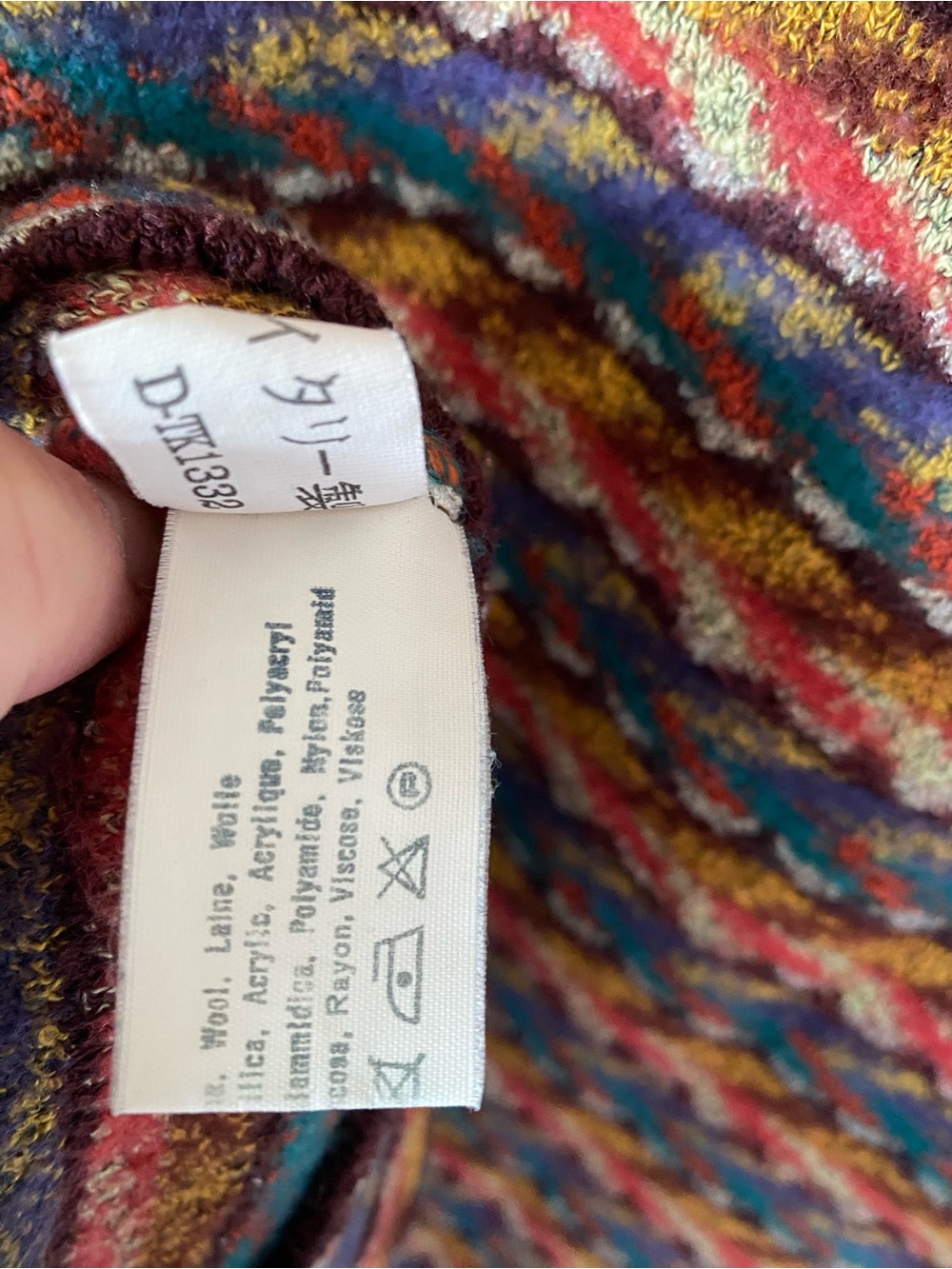 Vintage 90s Missoni Sport Multicolor Wave-Pattern Crewneck Cropped Boxy Sweater - Picture 9 of 14